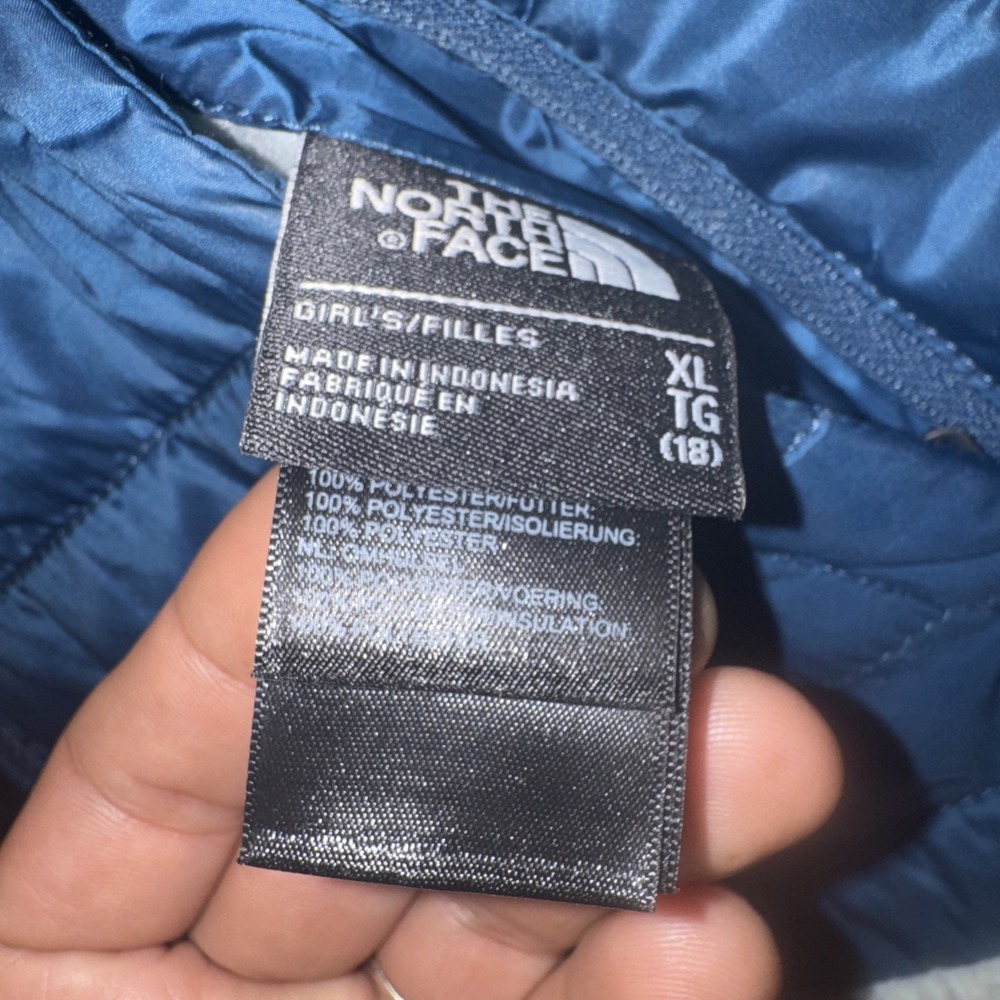 The North Face Reversible Mossbud Swirl Insulated Jacket Girls XL 18 Blue/Teal - Picture 2 of 16